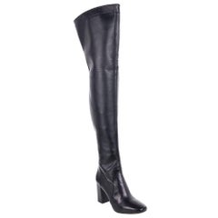 Michael Kors Black Leather 'Chase' Over The Knee Heel Boots