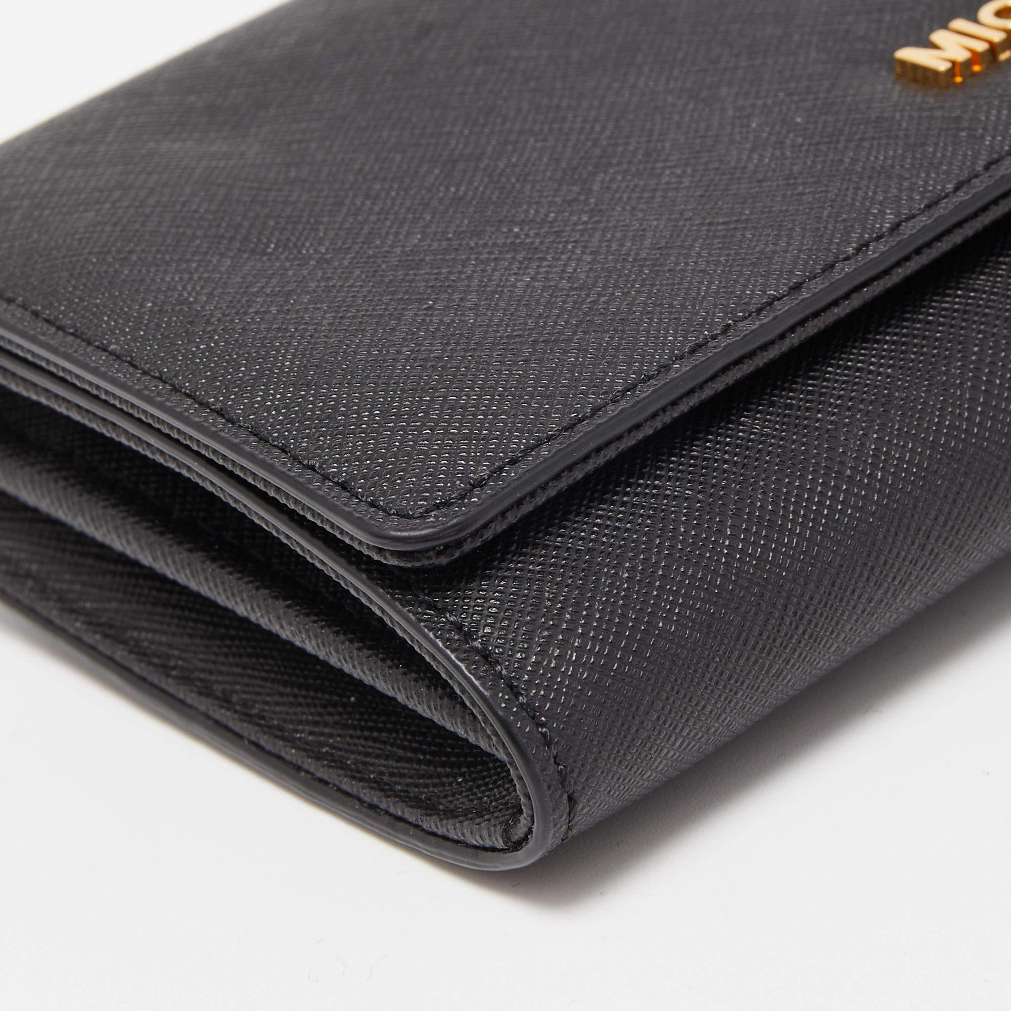 Michael Kors Black Leather Flap Continental Wallet 3