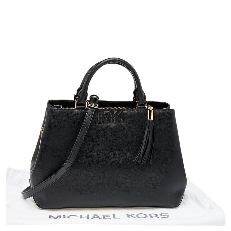 Michael Kors Black Leather Florence Satchel For Sale at 1stDibs
