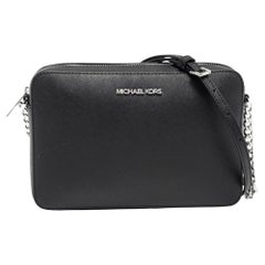 Michael Kors Black Leather Jet Set Crossbody Bag