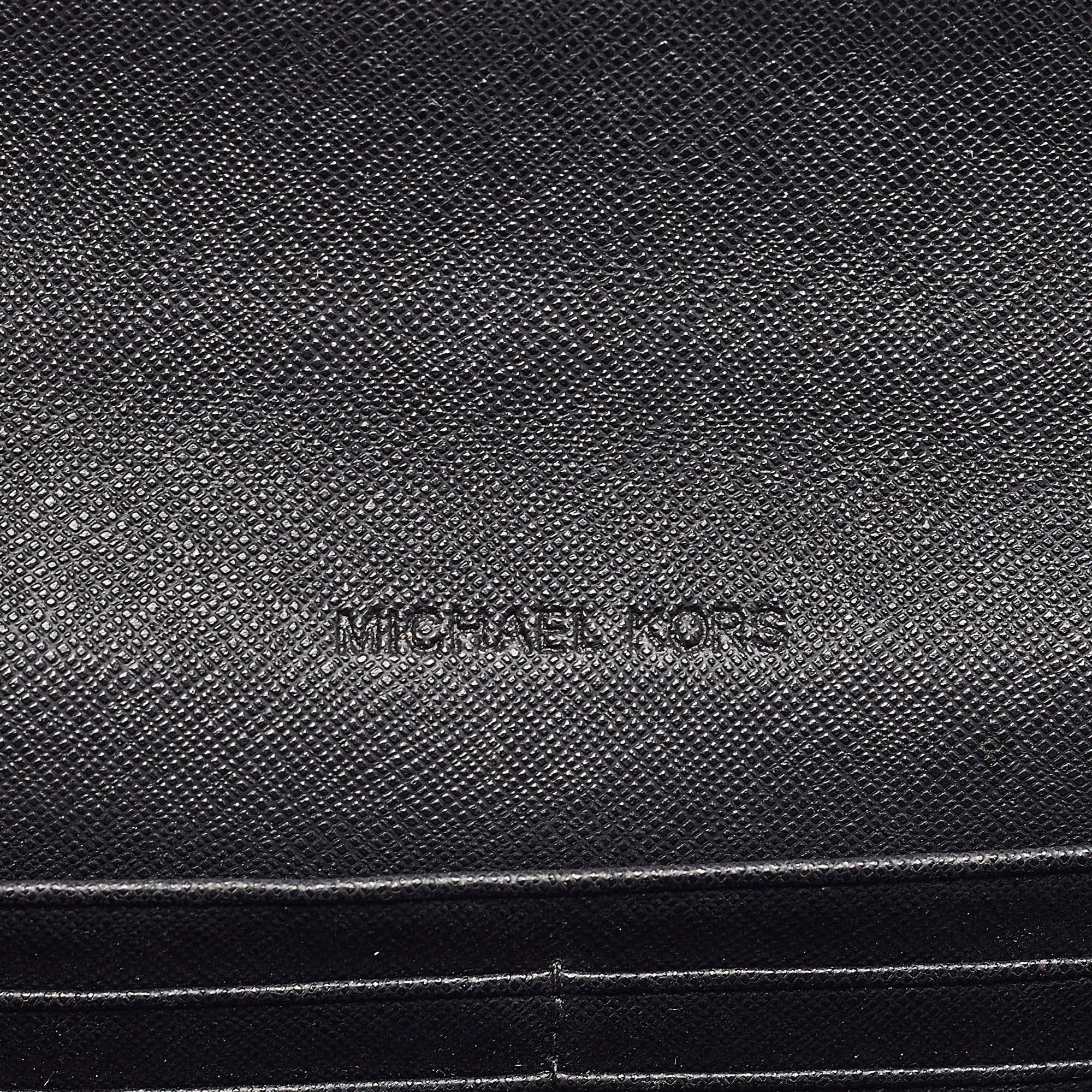 Michael Kors Black Leather Jet Set Flap Crossbody Bag 5