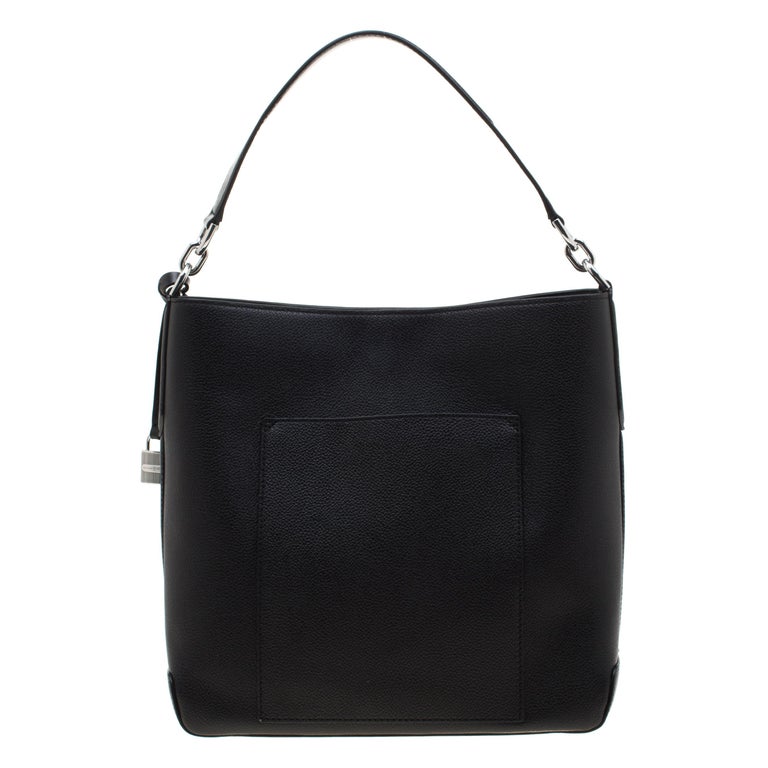 Michael Kors Black Leather Large Hayes Bucket Shoulder Bag For Sale at  1stDibs | michael kors new handbags