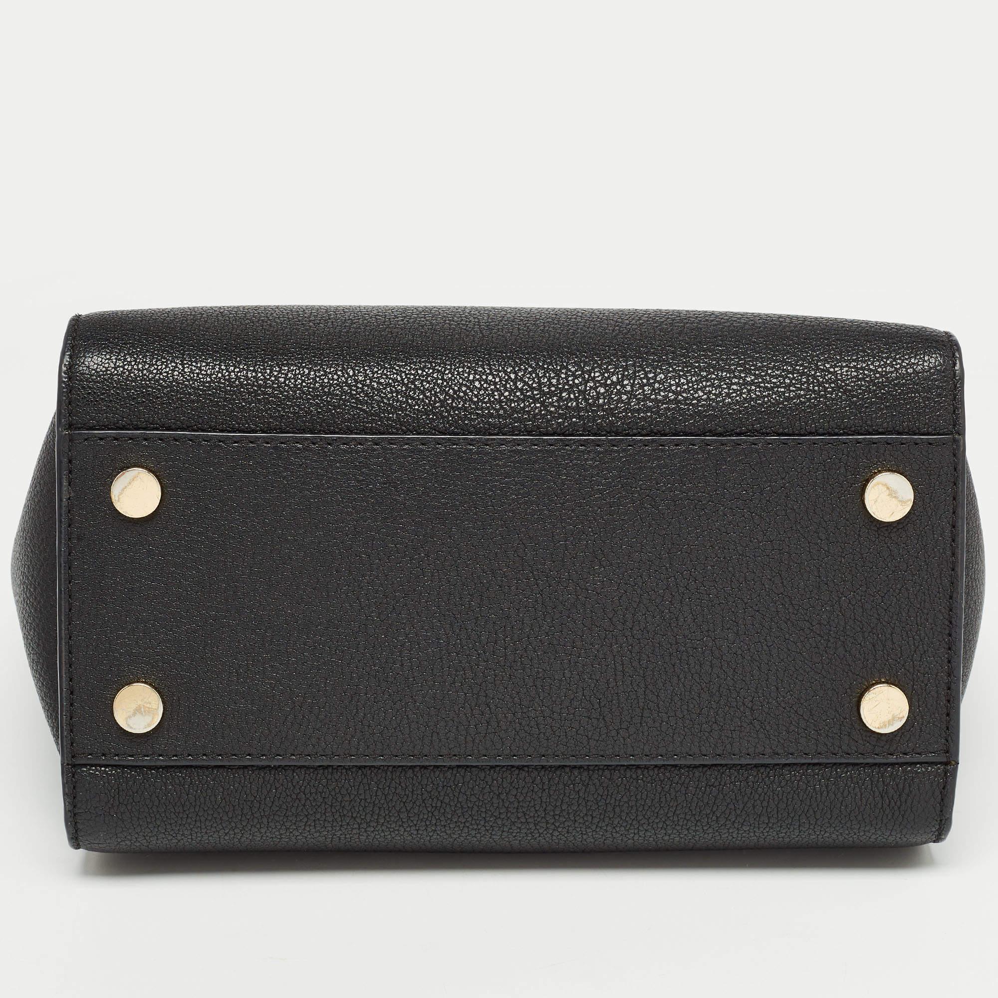 Michael Kors Black Leather Medium Alessa Satchel 3