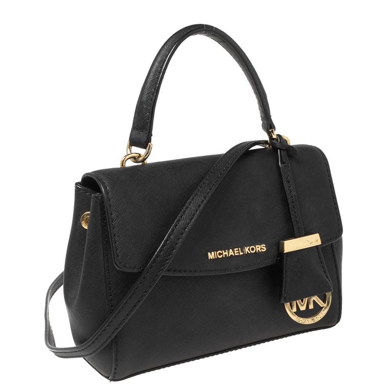 Michael Kors Black Leather Mini Ava Crossbody Bag For Sale at 1stDibs