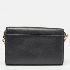 Michael Kors Black Leather Mini Envelope Crossbody Bag