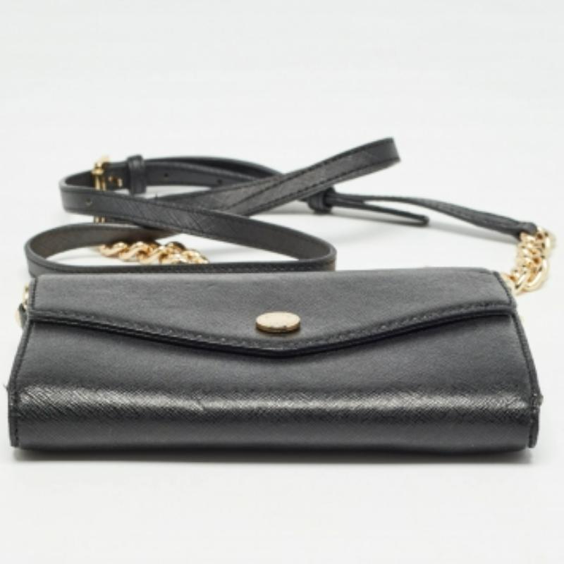 Michael Kors - Borsa a tracolla in pelle nera con mini busta in vendita 3