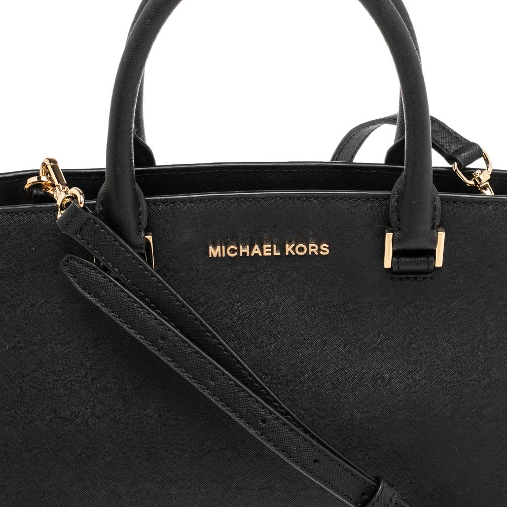 Michael Kors Black Leather Selma Satchel 1