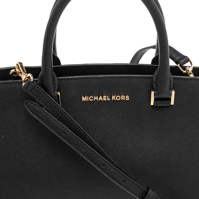Michael Kors Selma Medium Leather Satchel - Black 30S3GLMS2L-001  887042362958 - Handbags, Selma - Jomashop