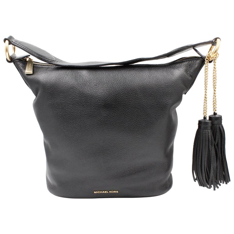 Michael Kors Black Leather Shoulder Womens Bag For Sale at 1stDibs