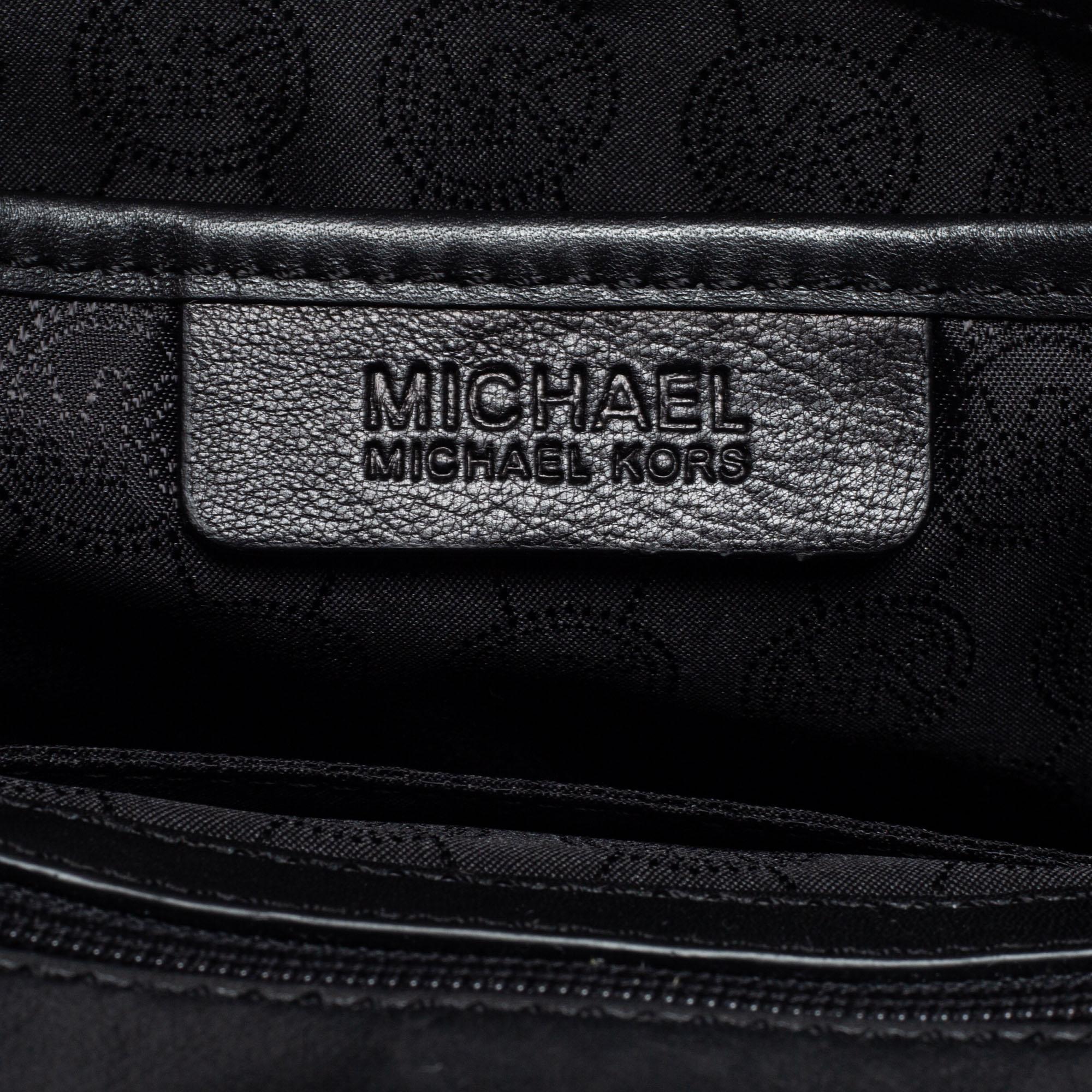 Michael Kors Black Leather Small Marlow Top Handle Bag 2