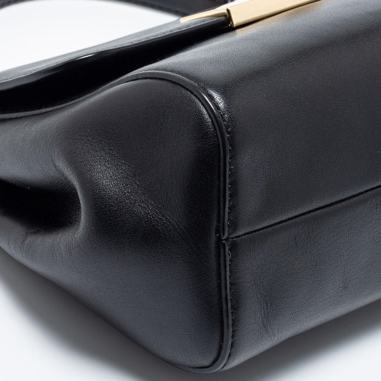 Michael Kors Black Leather Small Marlow Top Handle Bag at 1stDibs