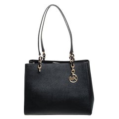 Michael Kors Black Leather Sofia Tote