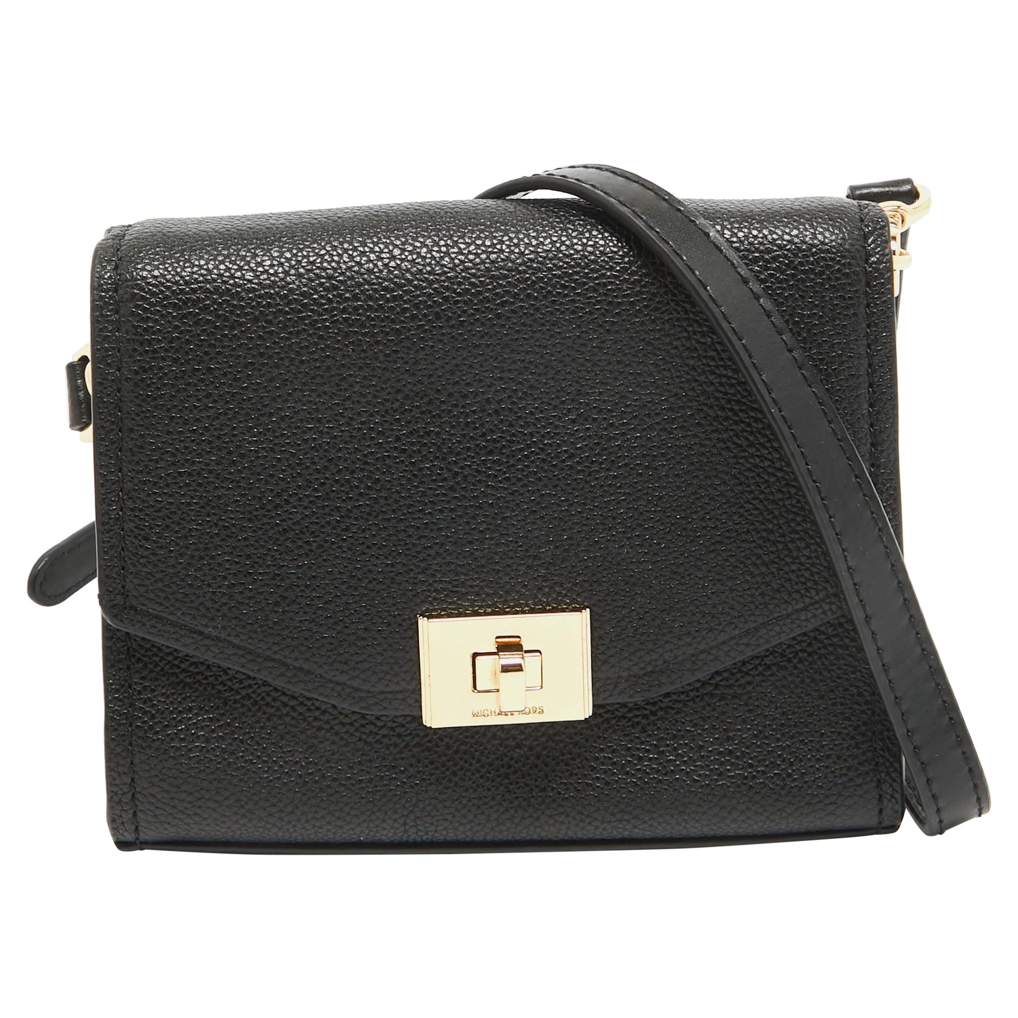Michael Kors - Sac à bandoulière en cuir noir XS Cassie