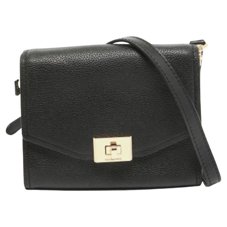 Michael Kors XS Cassie Umhängetasche aus schwarzem Leder