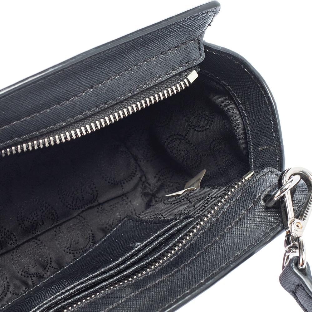 Michael Kors Schwarz/Pink Saffiano Leder Mini Selma Crossbody Tasche 3
