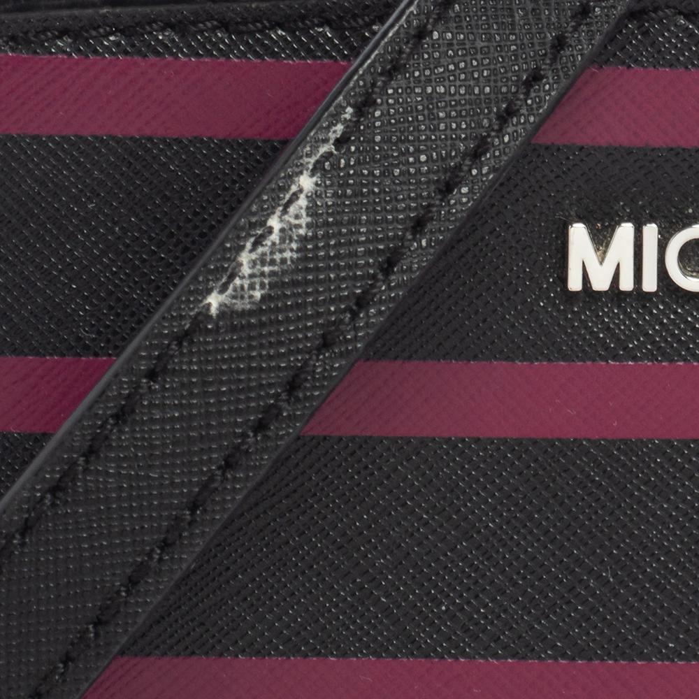 Michael Kors Schwarz/Pink Saffiano Leder Mini Selma Crossbody Tasche 5