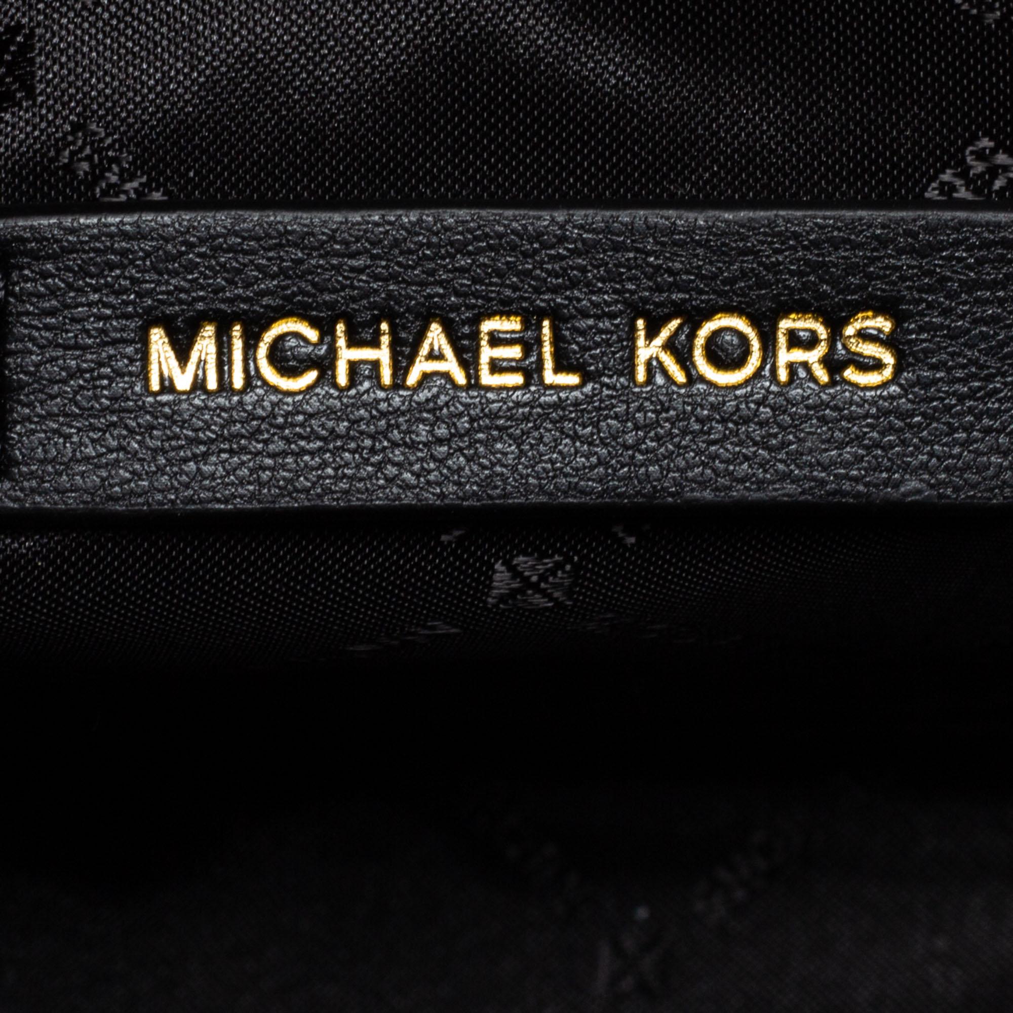 Michael Kors Black Quilted Leather Medium Rose Flap Shoulder Bag 2
