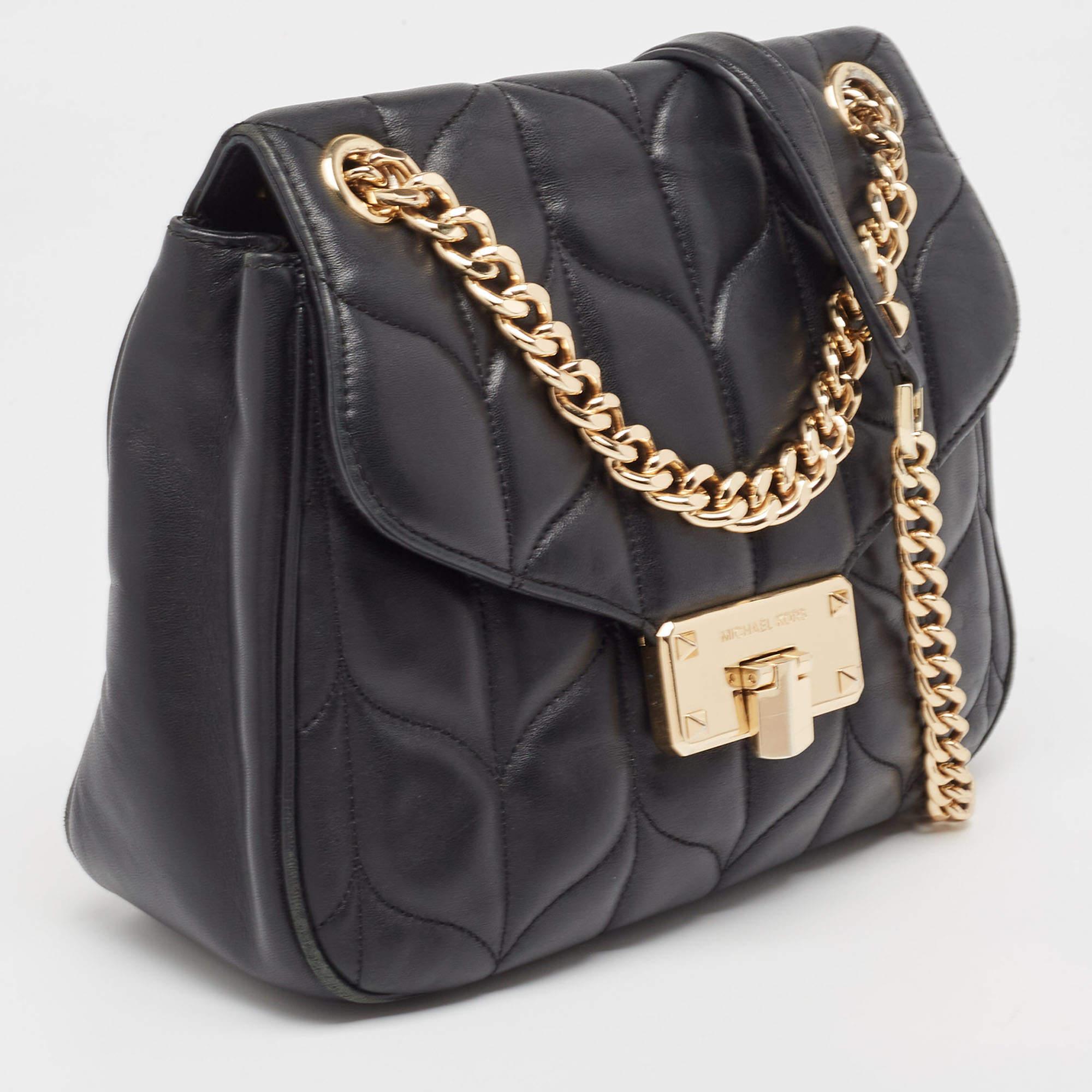 Michael Kors Bolso de hombro Sloan de piel acolchada negra Negro