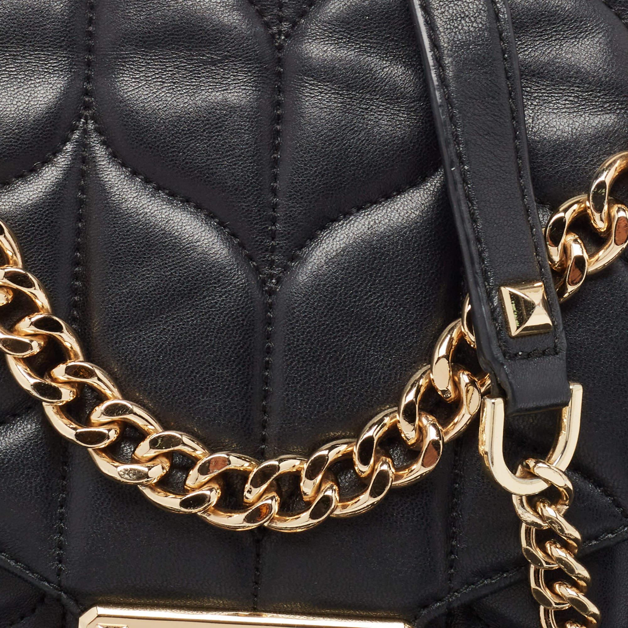 De las mujeres Michael Kors Bolso de hombro Sloan de piel acolchada negra