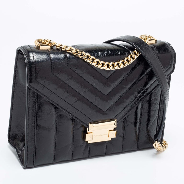 Michael Kors Black Quilted Leather Whitney Shoulder Bag For Sale at 1stDibs