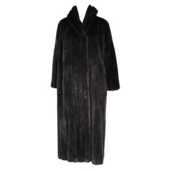 Michael Kors Black Ranch Mink Fur Coat wide Collar -Large 