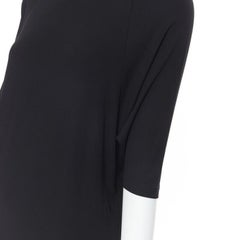 MICHAEL KORS black rayon spandex batwing stretch fit casual dress US0 XS