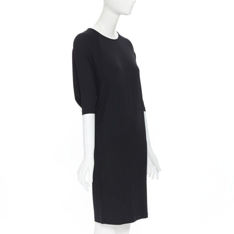 MICHAEL KORS black rayon spandex batwing stretch fit casual dress US0 XS In Excellent Condition For Sale In Hong Kong, NT