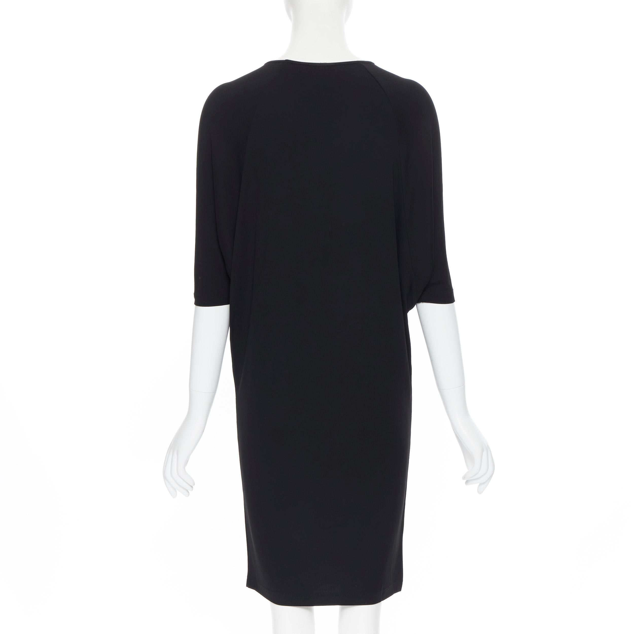 MICHAEL KORS black rayon spandex batwing stretch fit casual dress US0 XS In Excellent Condition In Hong Kong, NT