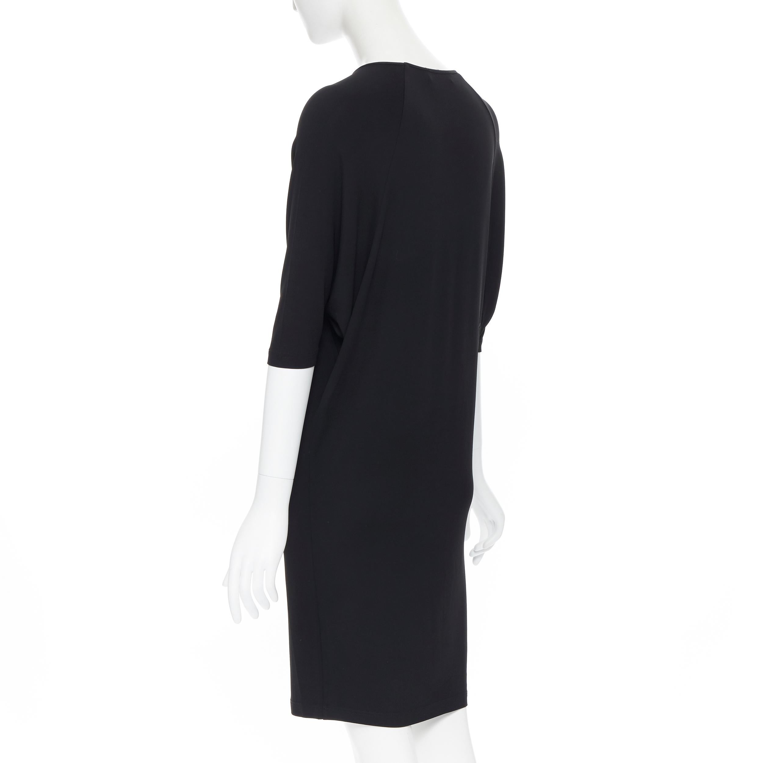 Women's MICHAEL KORS black rayon spandex batwing stretch fit casual dress US0 XS
