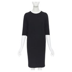 MICHAEL KORS black rayon spandex batwing stretch fit casual dress US0 XS