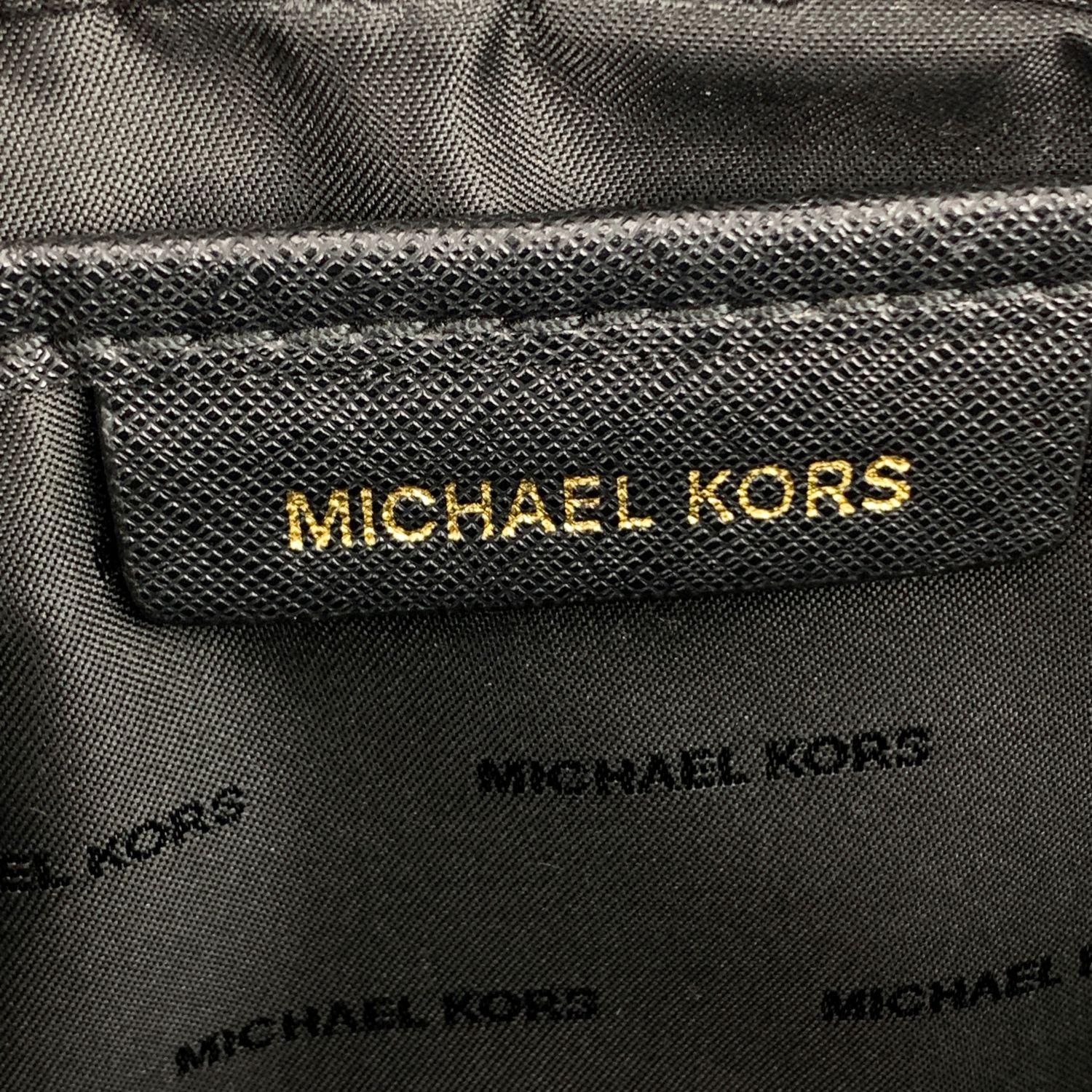 Michael Kors Black Saffiano Leather Jet Set Zip Crossbody Bag 1