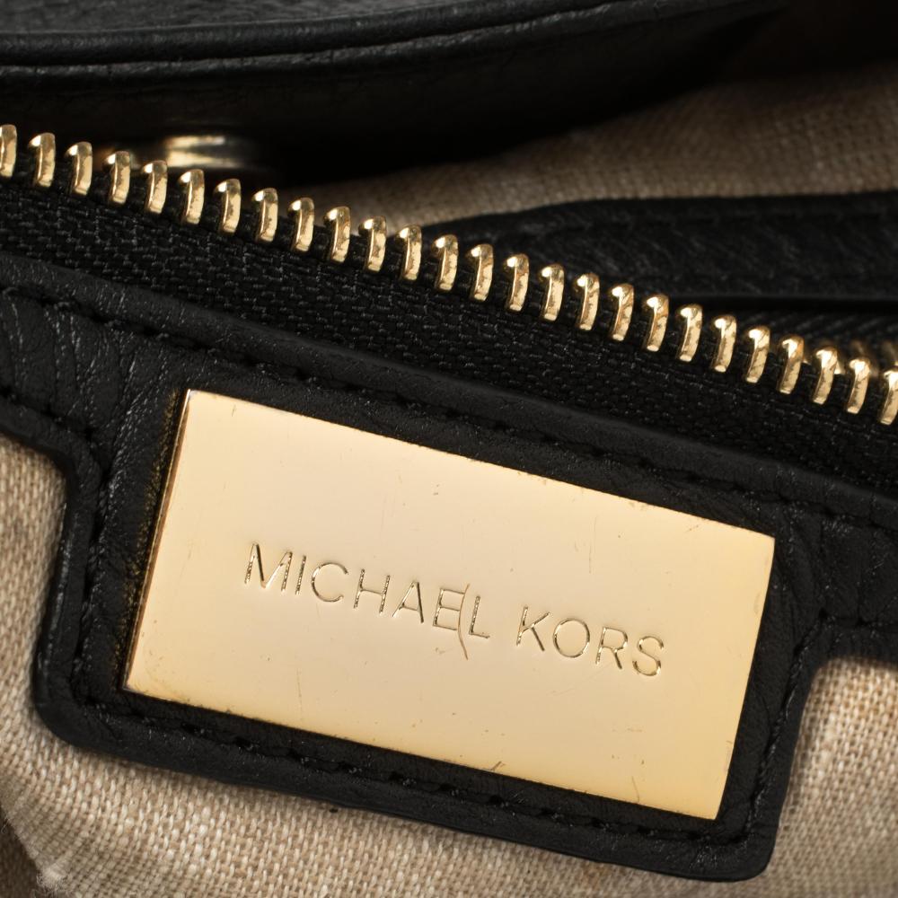 Michael Kors Schwarz Weiches Leder Skorpios Hobo 3