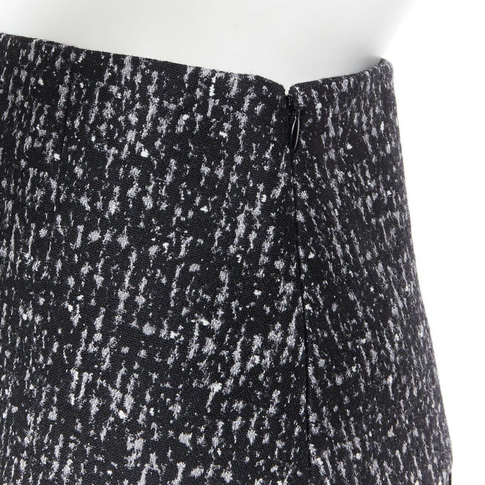 MICHAEL KORS black white 100% silk marble chiffon strips high-waist skirt US0 1