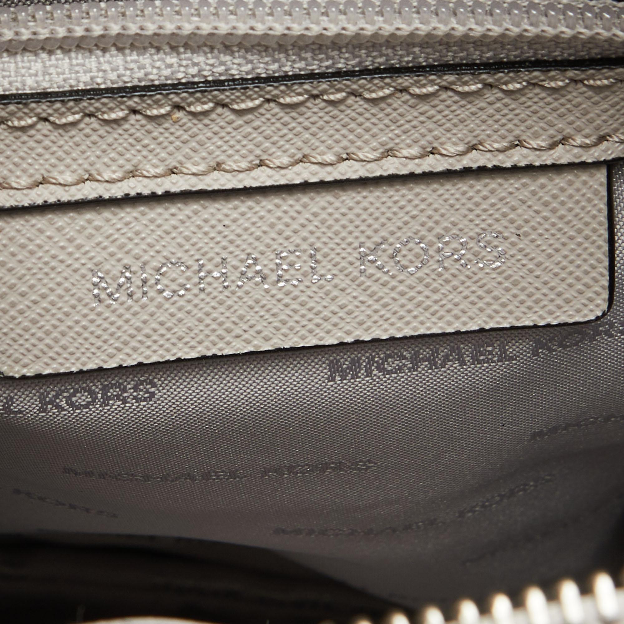 Women's Michael Kors Black/White Leopard Print Leather Large Mercer Tote