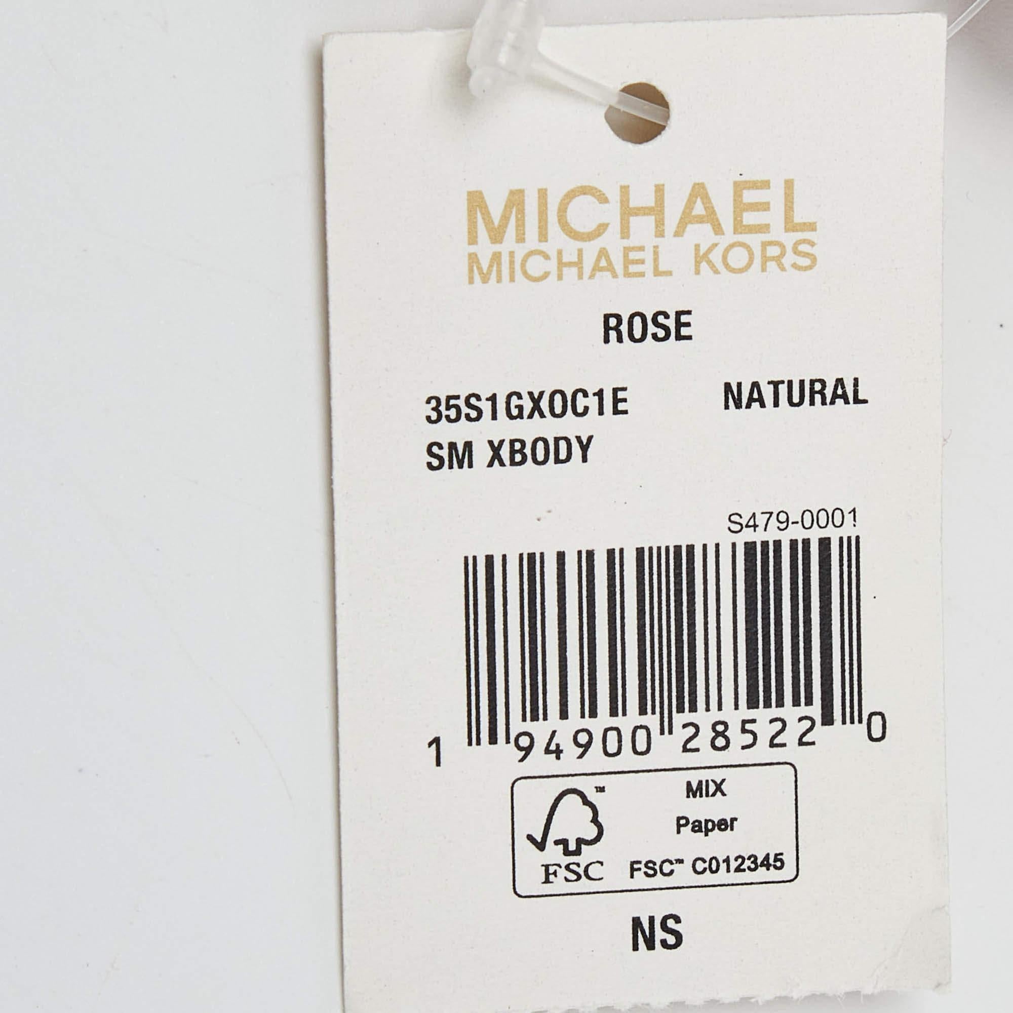 Michael Kors Black/White Python Embossed Leather Small Rose Crossbody Bag 4
