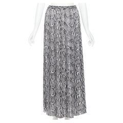 Used MICHAEL KORS black white python print pleated midi summer skirt XS