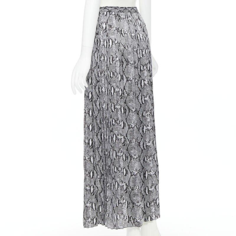 MICHAEL KORS black white scaled leather print pleated midi summer skirt XS For Sale 1