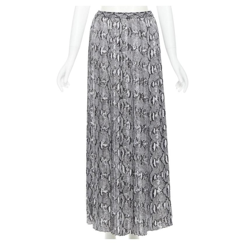 MICHAEL KORS black white scaled leather print pleated midi summer skirt XS For Sale