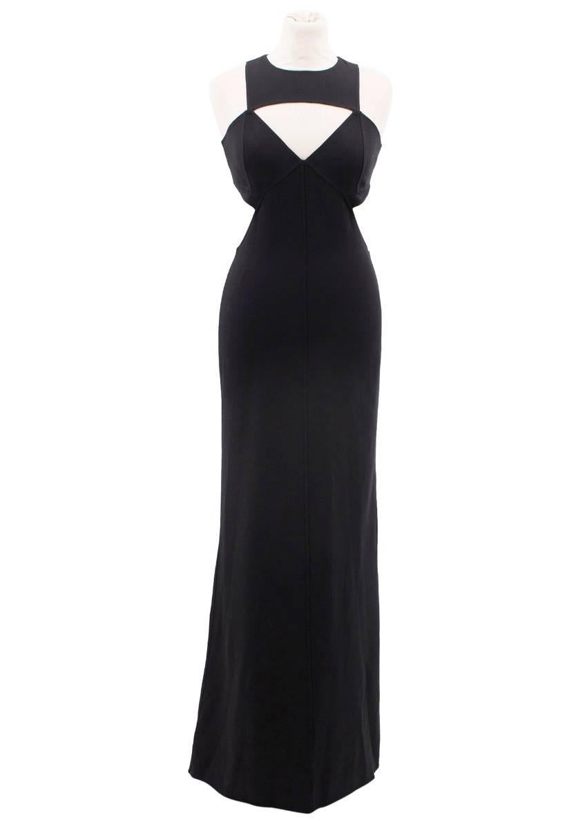 Michael Kors black wool cut-out gown US 2 For Sale 4