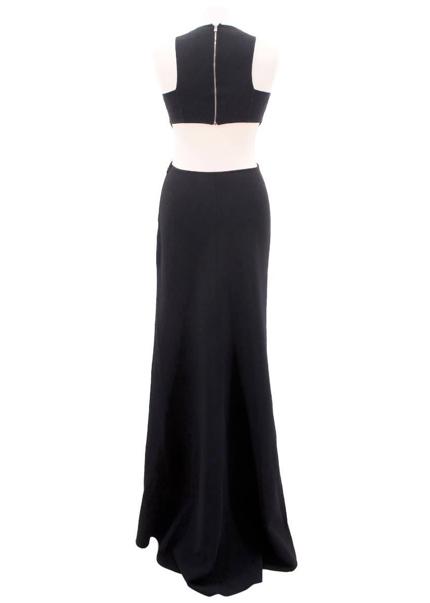 Michael Kors black wool cut-out gown US 2 For Sale 2