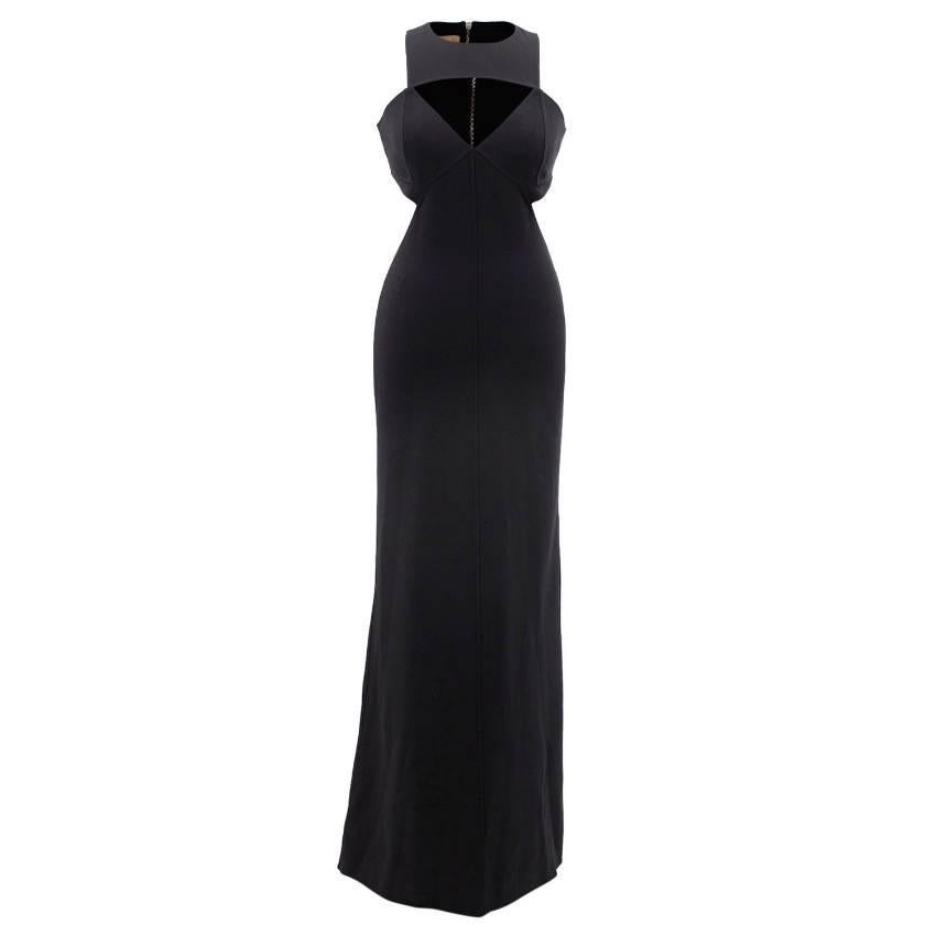 Michael Kors black wool cut-out gown US 2 For Sale