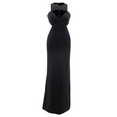 Michael Kors black wool cut-out gown US 2