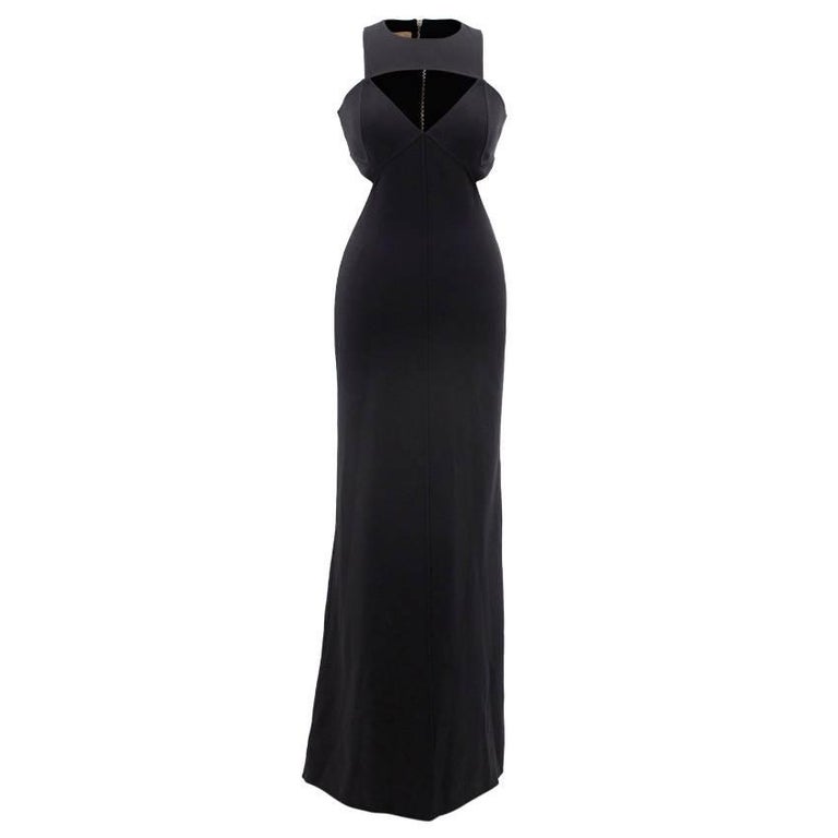 Michael Kors black wool cut-out gown US 2 For Sale at 1stDibs