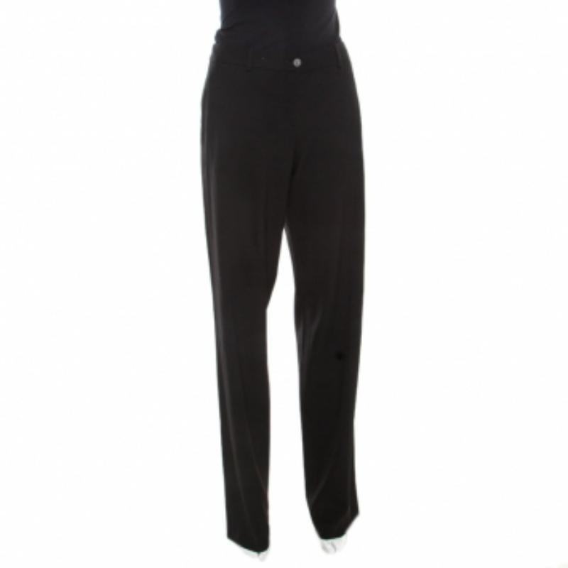 Noir Michael Kors - Pantalon tailleur ajusté en laine noire M en vente