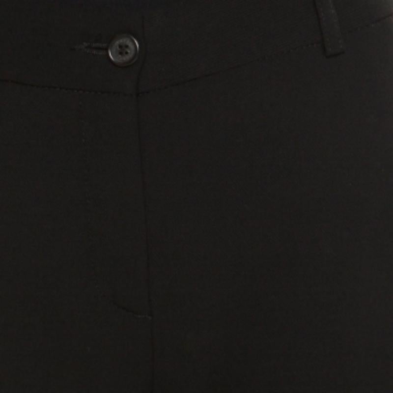 Michael Kors - Pantalon tailleur ajusté en laine noire M en vente 1