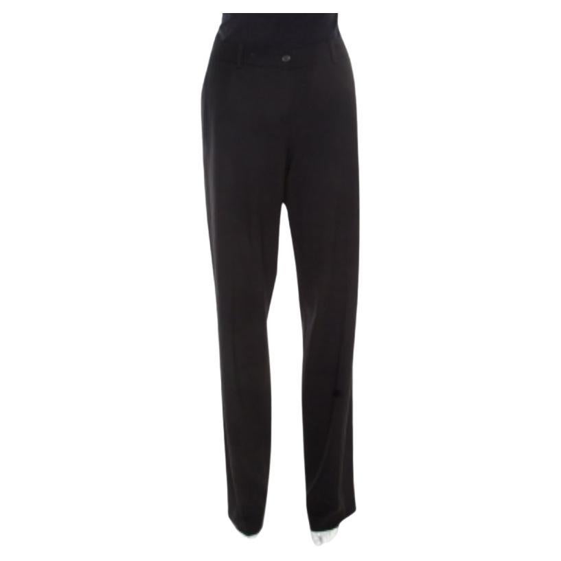 Michael Kors - Pantalon tailleur ajusté en laine noire M en vente