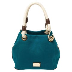 Michael Kors Blue Canvas Marina Grab Tote