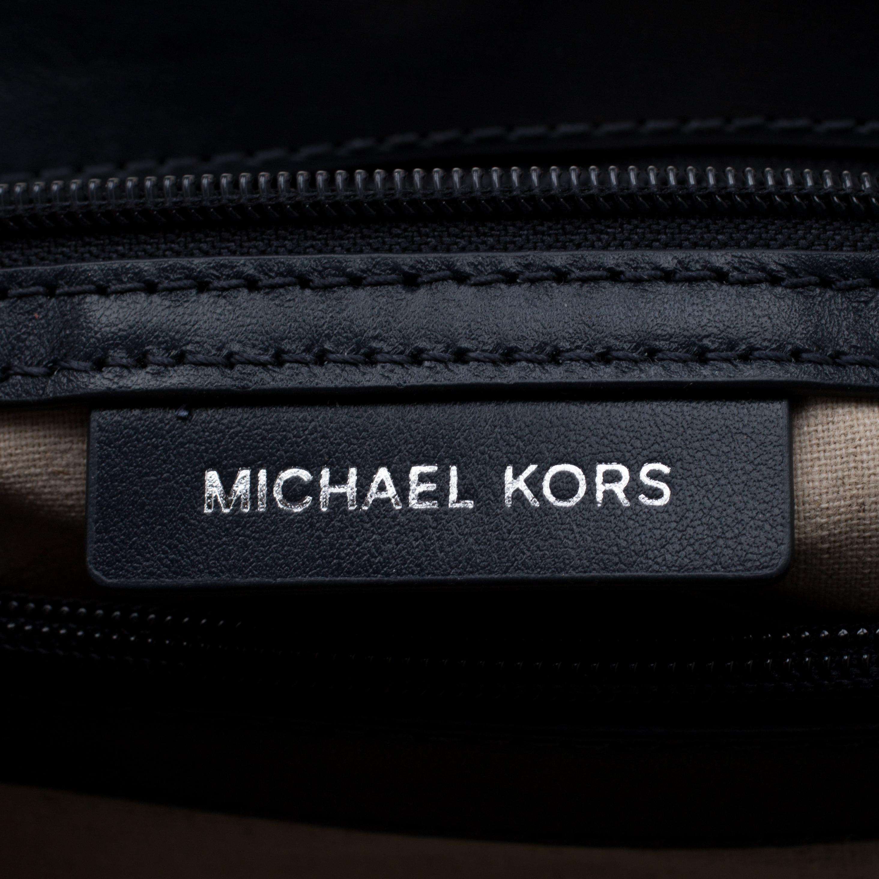 Michael Kors Blue Floral Denim Sloan Shoulder Bag 2