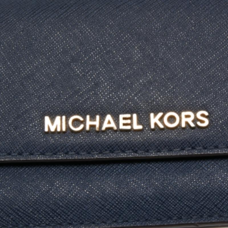 Michael Kors - Portefeuille de voyage Jet Set en cuir bleu Pour femmes en vente