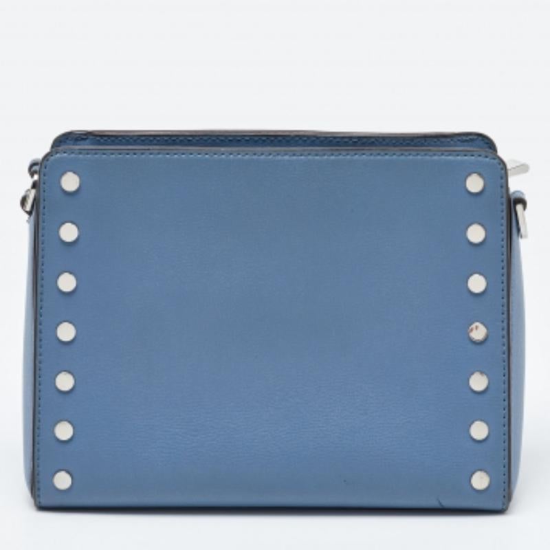 Michael Kors Bolso de hombro Sylvia de piel azul con tachuelas Azul en venta